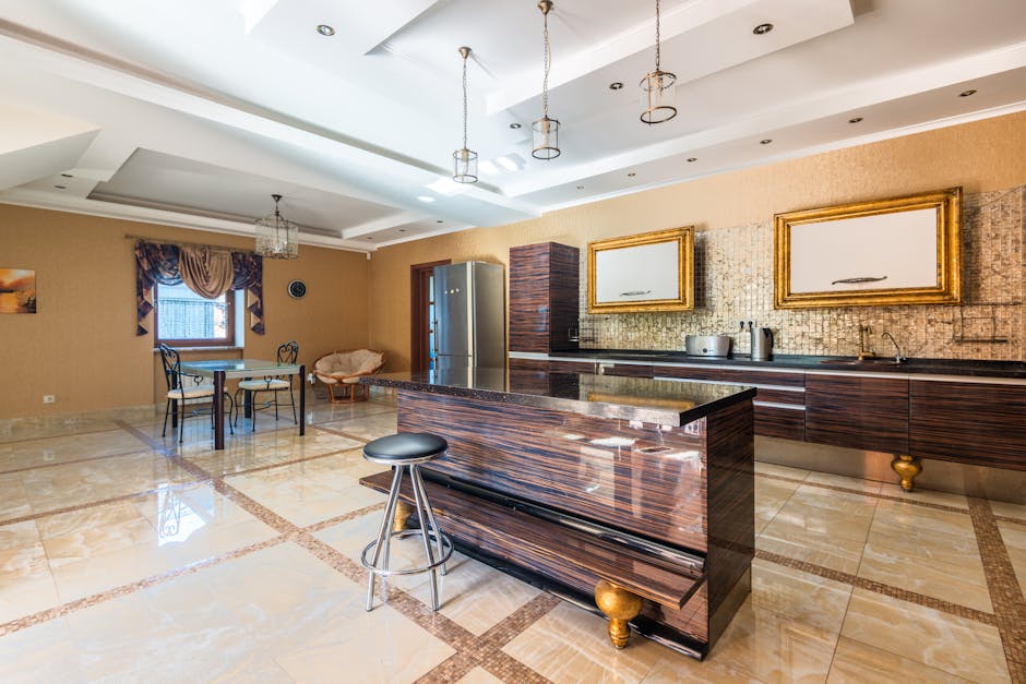 Modern luxury custom kitchen interior with elegant countertops